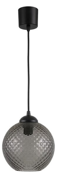 Brilagi - LED Lustr na lanku R GLASS 1xE27/60W/230V pr. 18 cm černá/kouř šedá