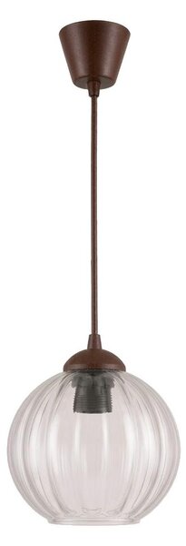 Brilagi - LED Lustr na lanku RETRO GLASS 1xE27/60W/230V pr. 18 cm hnědá/čirá