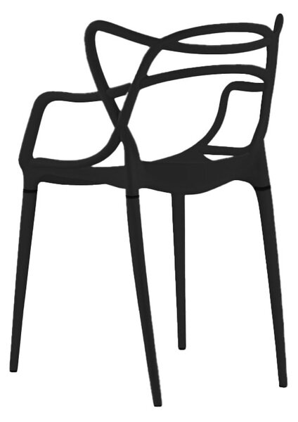 Zahradní set KATO SIRVON - 2 židle a kulatý stolek, černá