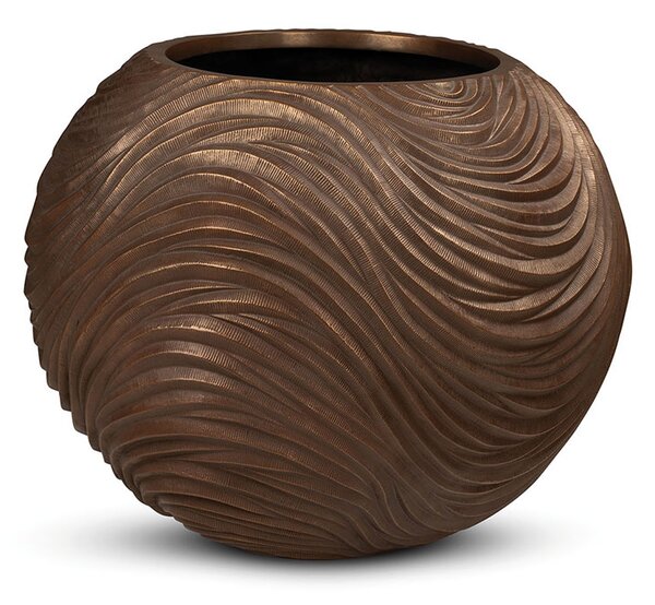 Curved River květináč Globe, Ø 50/70 cm, výška 40/56 cm Barva květináče: Bronz, Rozměry: Průměr 70 cm, Výška 56 cm