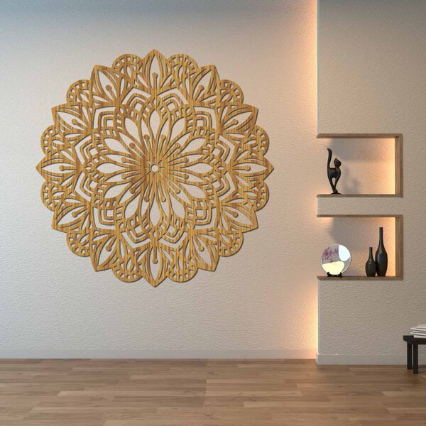 Dřevěná dekorace na stěnu mandala | PETALUM: HDF - Javor 20 cm 4430-88371 HDF0252