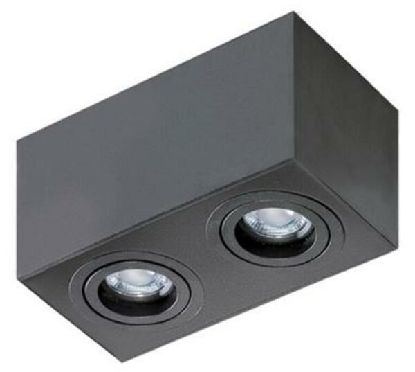 Stropní bodové přisazené svítidlo AZzardo Brant 2 square black AZ2827 GU10 2x50W IP20 18cm hranaté černé
