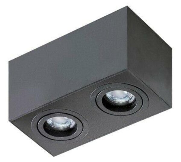Stropní bodové přisazené svítidlo AZzardo Brant 2 square black AZ2827 GU10 2x50W IP20 18cm hranaté černé