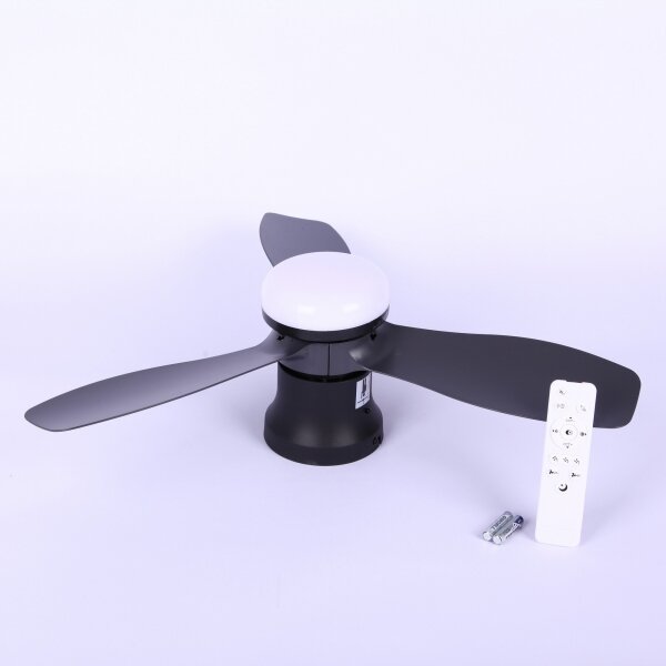 Globo 03669 - Stmívat stropní ventilátor IRWIN LED/15W/230V 2700-6500K černá+DO
