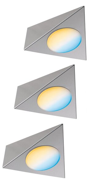 P 99974 Nábytkové svítidlo Clever Connect startovací sada Trigo nikl kartáčovaný 12V 3x2,1W měnitelná bílá 2.700-6.500 - PAULMANN