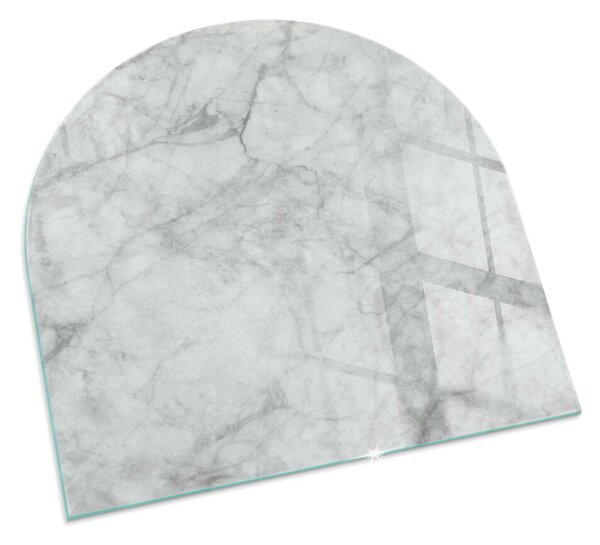 Půloválné sklo před krb Mramorová textura v elegantním stylu ppkpon-00019879