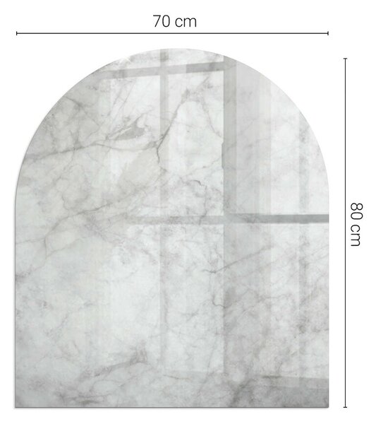 Půloválné sklo před krb Mramorová textura v elegantním stylu ppkpon-00019879