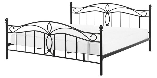 Manželská postel 140 cm Aicha (černá) (s roštem). 1077555