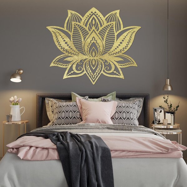 SENTOP | Dřevěný obraz lotosový květ - elegantní mandala světla | SENTOP PR0466