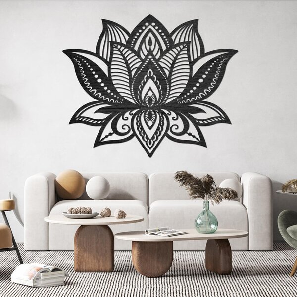 SENTOP | Dřevěný obraz lotosový květ - elegantní mandala světla | SENTOP PR0466
