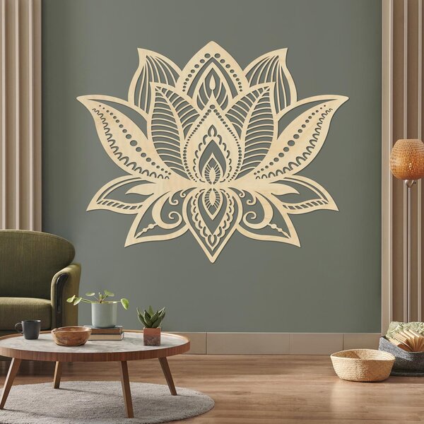SENTOP | Dřevěný obraz lotosový květ - elegantní mandala světla | SENTOP PR0466
