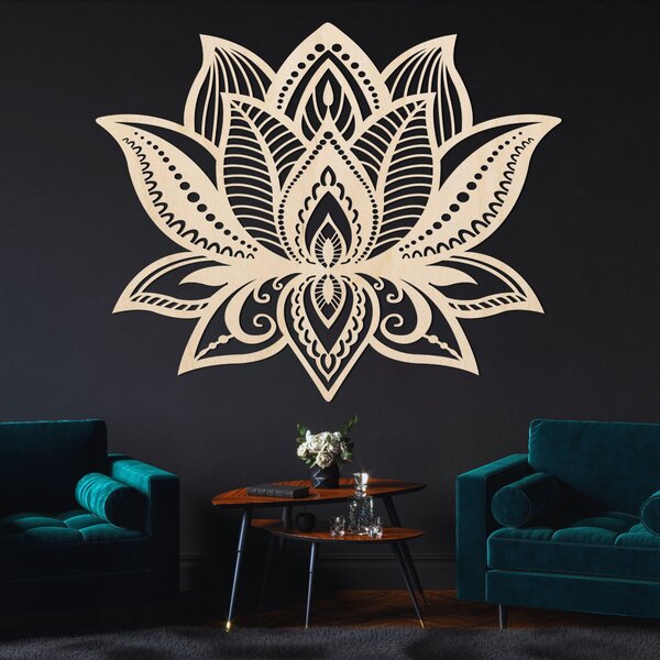 SENTOP | Dřevěný obraz lotosový květ - elegantní mandala světla | SENTOP PR0466