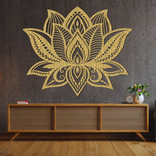 SENTOP | Dřevěný obraz lotosový květ - elegantní mandala světla | SENTOP PR0466