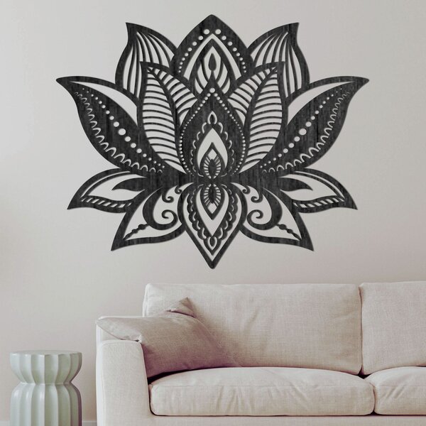 SENTOP | Dřevěný obraz lotosový květ - elegantní mandala světla | SENTOP PR0466