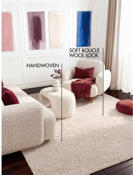 Krémový ručně tkaný koberec z materiálu bouclé 200x290 cm Notting Hill Portobello – Ted Baker