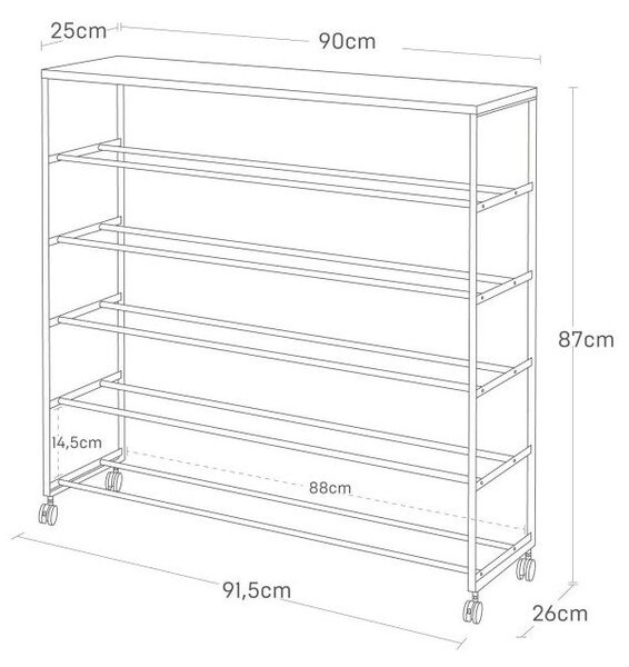 Černý kovový stojan na boty 90,5x87x26 cm Tower – YAMAZAKI