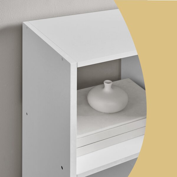 VASAGLE Knihovna s 10 kostkami skandinávský styl 66 x 162 x 30 cm bílá