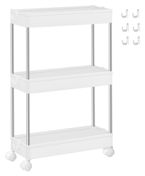 SONGMICS Pojízdný regál 3 úrovně 14 x 60 x 40 cm bílá