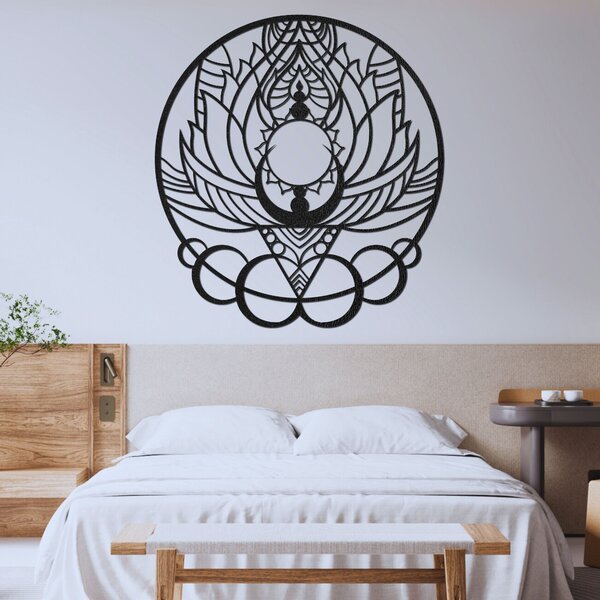 Umělecká dřevěná dekorace mandala květ a slunce | FLORISOLUS: HDF - Javor 20 cm 4447-90447 HDF0520