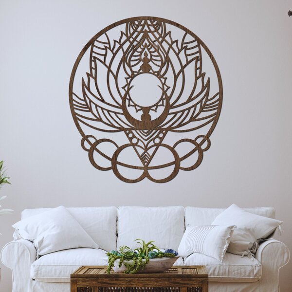 Umělecká dřevěná dekorace mandala květ a slunce | FLORISOLUS: HDF - Javor 20 cm 4447-90447 HDF0520