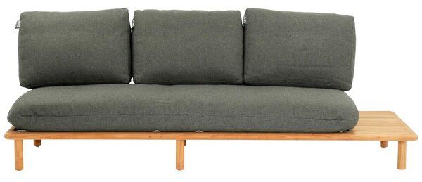 Apple Bee 3-místný díl s odkládacím stolkem na pravé straně Sling, Apple Bee, 242x85x67 cm, rám teak natural, pásový výplet Ecru, sedáky venkovní látka Cotton Flower