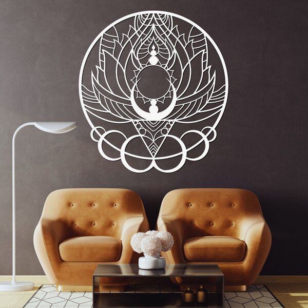 Umělecká dřevěná dekorace mandala květ a slunce | FLORISOLUS: HDF - Javor 20 cm 4447-90447 HDF0520