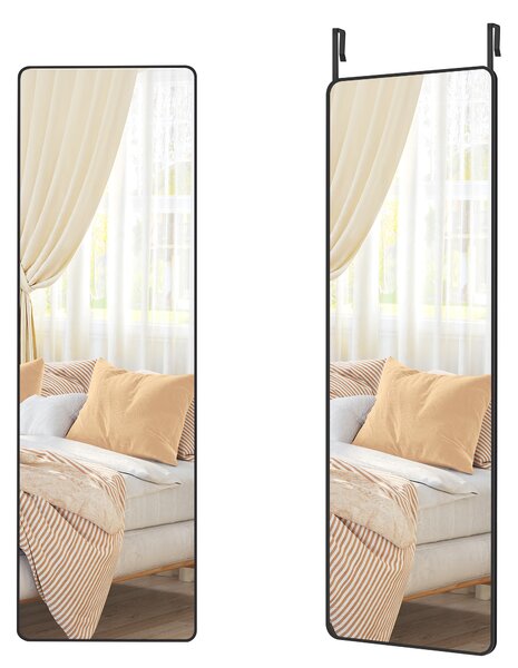 SONGMICS Závěsné zrcadlo s černým rámem obdélník 120 x 40cm černá