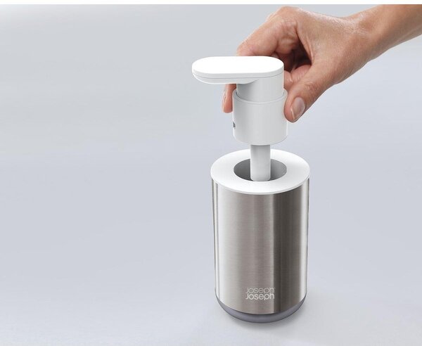 Dávkovač mýdla z nerezové oceli ve stříbrné barvě 300 ml Duo Steel – Joseph Joseph
