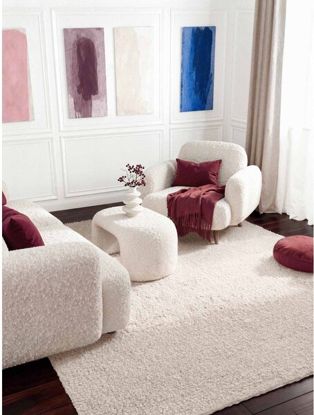 Slonovinový ručně tkaný koberec z materiálu bouclé 160x230 cm Notting Hill Portobello – Ted Baker