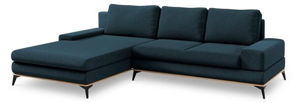 Petrolejově modrá rozkládací rohová pohovka Windsor & Co Sofas Planet, levý roh