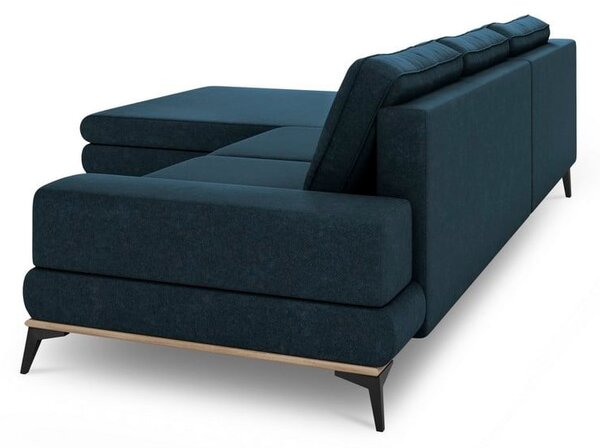 Petrolejově modrá rozkládací rohová pohovka Windsor & Co Sofas Planet, levý roh