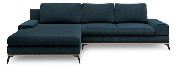 Petrolejově modrá rozkládací rohová pohovka Windsor & Co Sofas Planet, levý roh