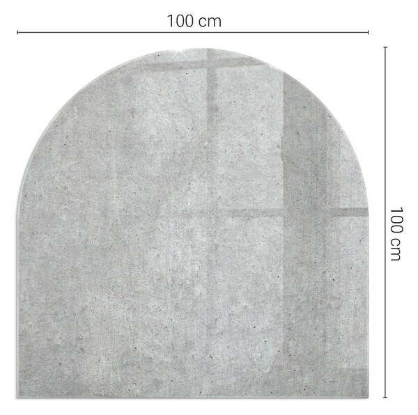 Půloválná skleněná podložka pod kamna Betonová textura v syrovém stylu ppkpon-00020362