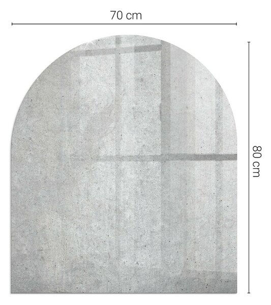 Půloválná skleněná podložka pod kamna Betonová textura v syrovém stylu ppkpon-00020362