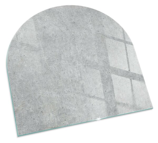 Půloválná skleněná podložka pod kamna Betonová textura v syrovém stylu ppkpon-00020362
