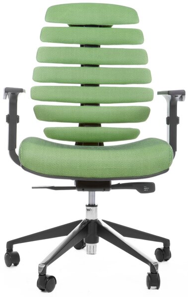 MERCURY židle FISH BONES černý plast, zelená látka SH06