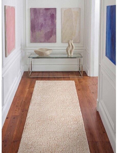 Krémový ručně tkaný běhoun z materiálu bouclé 80x200 cm Notting Hill Portobello – Ted Baker