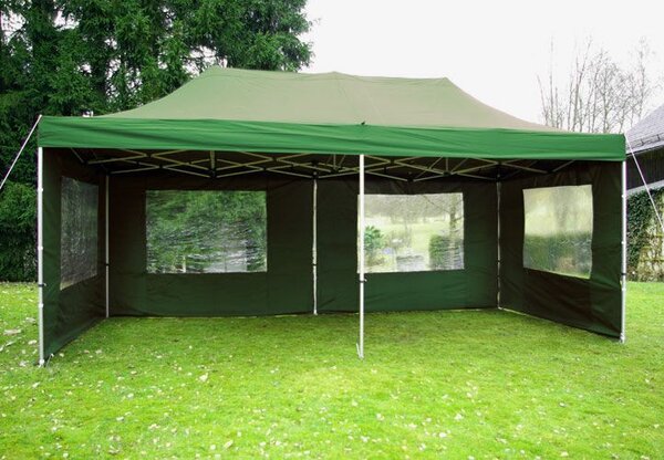 Zahradní párty stan PROFI, nůžkový, zelený, 3 x 6 m