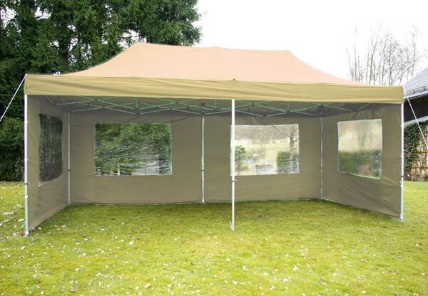 PROFI Zahradní párty stan, nůžkový, champagne, 3 x 6 m