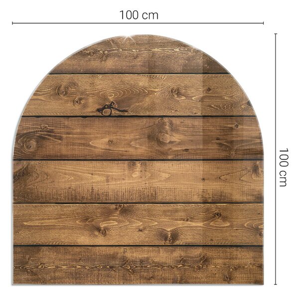 Půloválná podložka pod krbová kamna Přírodní dřevěná textura ppkpon-00020409