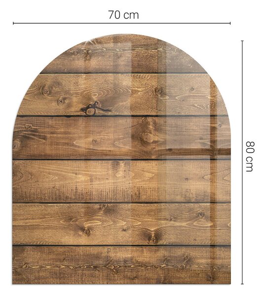 Půloválná podložka pod krbová kamna Přírodní dřevěná textura ppkpon-00020409