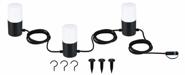 PAULMANN Plug & Shine LED světelný řetěz Tubs IP44 3000K 3x2W antracit 947.61