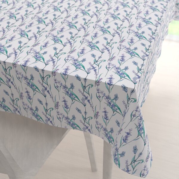 Biante Teflonový obdélníkový ubrus TF-088 Levandule na bílém 50x100 cm