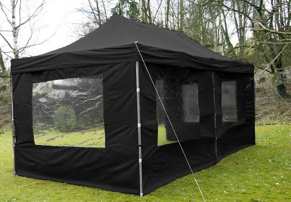 PROFI Zahradní párty stan, nůžkový, černý, 3 x 6 m
