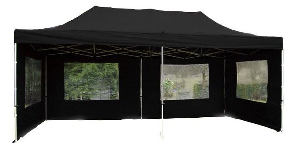 PROFI Zahradní párty stan, nůžkový, černý, 3 x 6 m