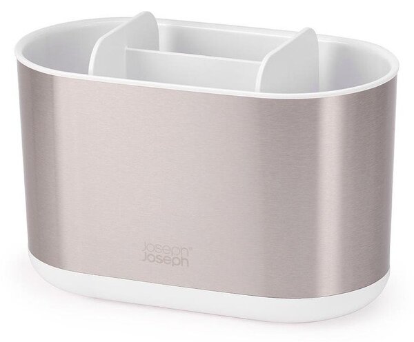 Stojan na zubní kartáčky z nerezové oceli ve stříbrné barvě Duo Steel – Joseph Joseph