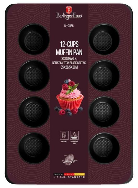 Forma na muffiny s nepřilnavým povrchem 12 ks Burgundy