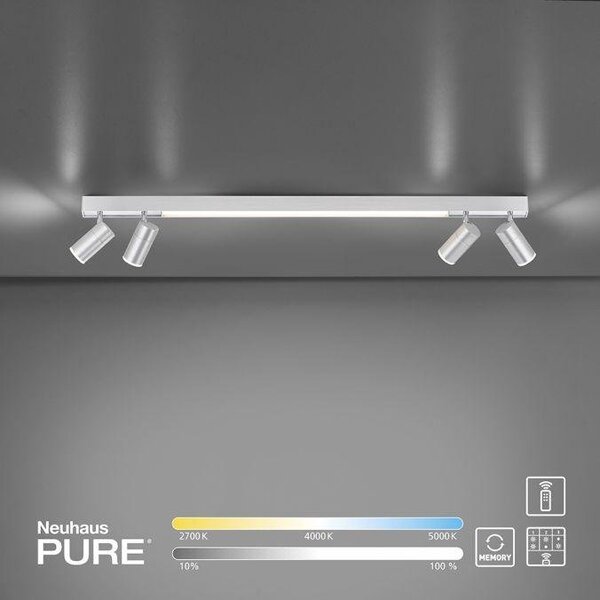PN 6121-95 PURE Lines LED bodové svítidlo stmívatelné otočné CCT 2700-5000K hliník - PAUL NEUHAUS