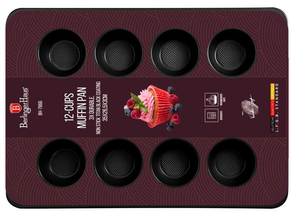 Forma na muffiny s nepřilnavým povrchem 12 ks Burgundy