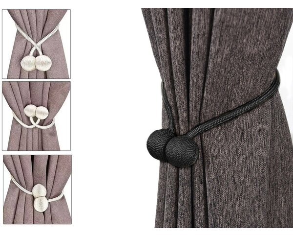 Sada 2 magnetických spon na závěsy UMBRA, černá
